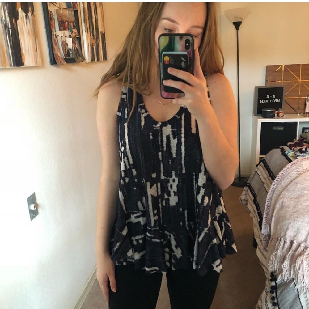 Navy and White Tank Top. Size Small